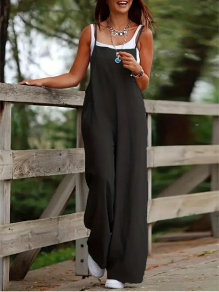 Casual Loose-Fit Summer Vest Jumpsuit for Women
