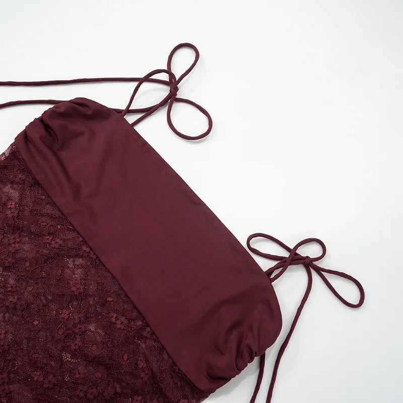 Lace Cut-Out Spaghetti Strap Maxi Dress