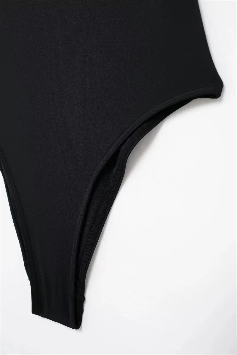 Off-Shoulder Black Sexy Bodysuit for Women