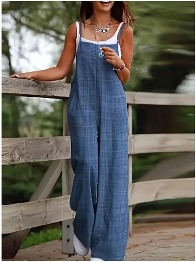 Casual Loose-Fit Summer Vest Jumpsuit for Women